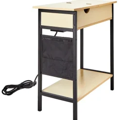Accent Storage Side Table with Flip-Top and Charging Outlet