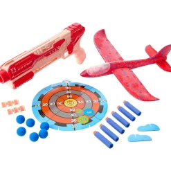 Airplane Launcher And Foam Ball Dart Blaster Gun Kids Fun Shooting Set