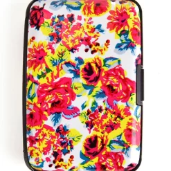 Aluminum Card Holder Hard Shell Floral