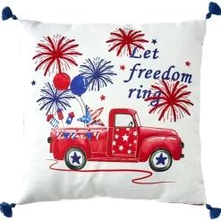 Americana Embroidered Accent Pillow