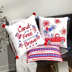 Americana Embroidered Accent Pillow