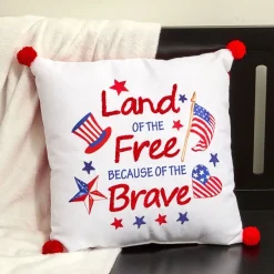 Americana Embroidered Accent Pillow