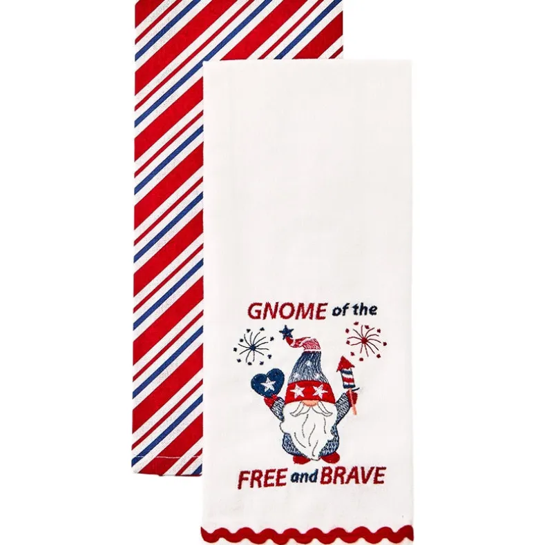Americana Kitchen Towels Embroidered Set of 2