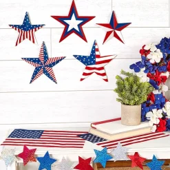 Americana Stars and Stripes Decor Set of 5 Stars