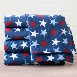 Americana Stars and Stripes Ultra-Soft 4-Pc. Sheet Set, Full/Queen or King