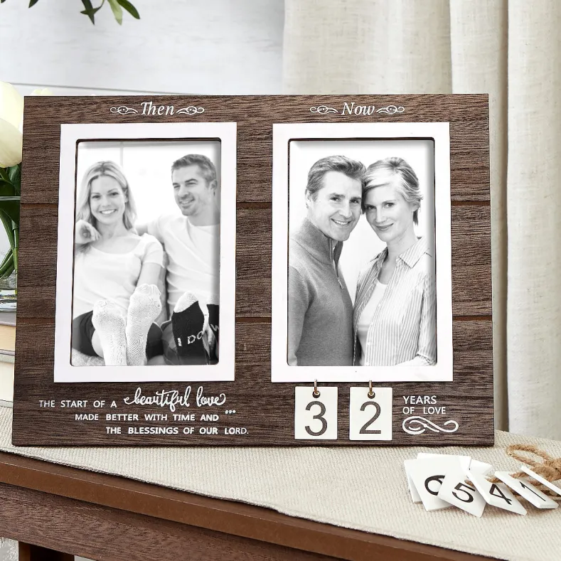 Anniversary Then And Now Photo Frame With 4" x 6" Frame