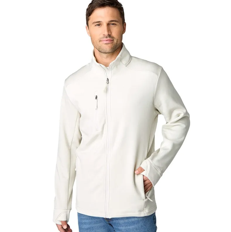 Aspire Men's Brushback Fleece Jacket Off-White