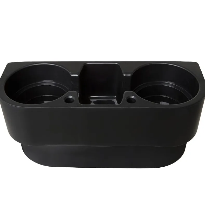 Auto Seat Gap 2 Cup Holder With Storage Holder Black Plastic