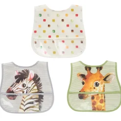 Baby Food-Catching Colorful Bibs - Set of 3