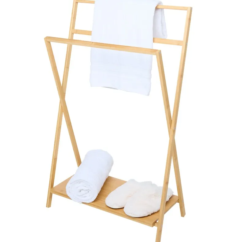 Bamboo Freestanding Towel Rack - Foldable