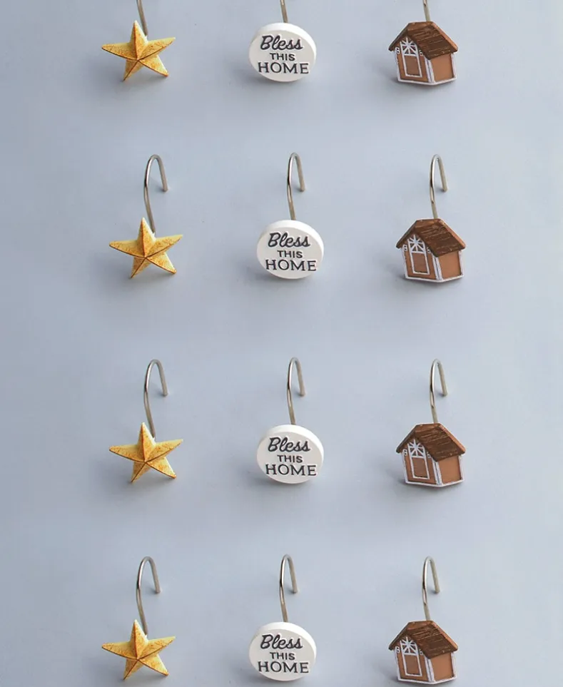 Barn Home Bath Collection Shower Hooks Set of 12