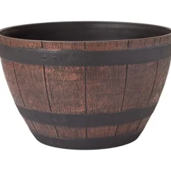 Barrel Shaped Planter Indoor or Outdoor 15" dia x 9"H