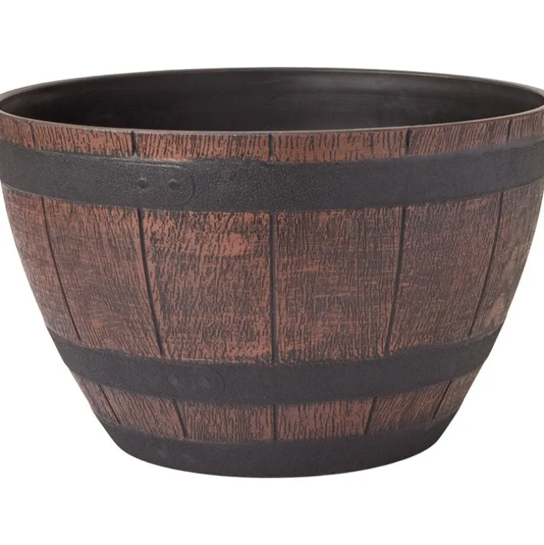 Barrel Shaped Planter Indoor or Outdoor 15" dia x 9"H