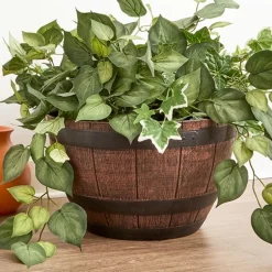 Barrel Shaped Planter Indoor or Outdoor 15