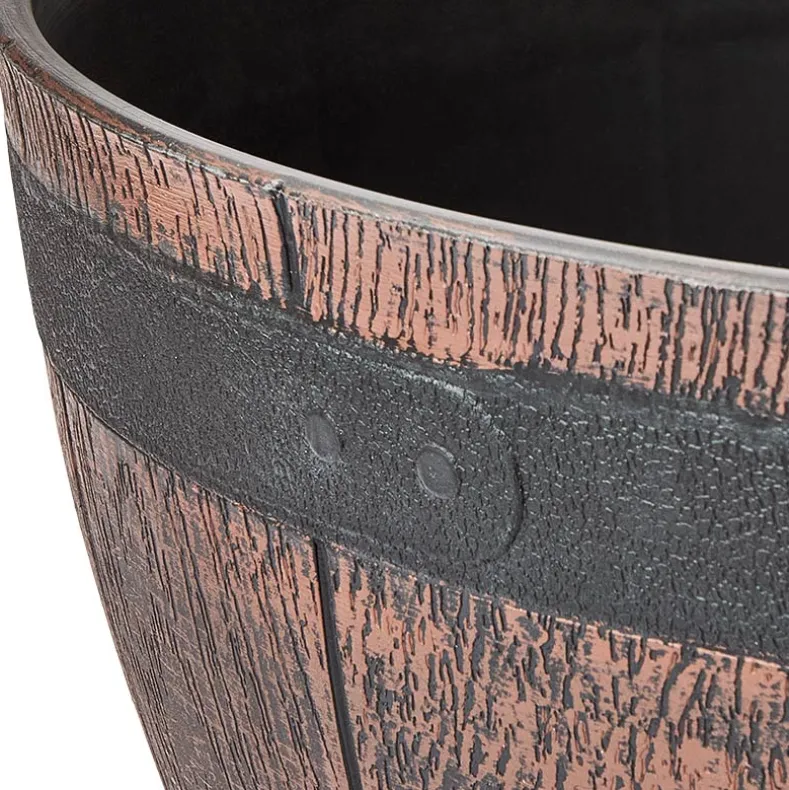 Barrel Shaped Planter Indoor or Outdoor 15" dia x 9"H