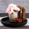 Beaded Wood Round Trays