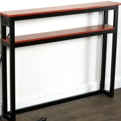 Behind-the-Sofa Long and Narrow Console Table with USB Port and Outlet