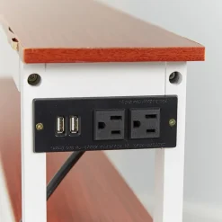 Behind-the-Sofa Long and Narrow Console Table with USB Port and Outlet