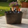 Black Metal Galvanized Ice Bucket Cooler