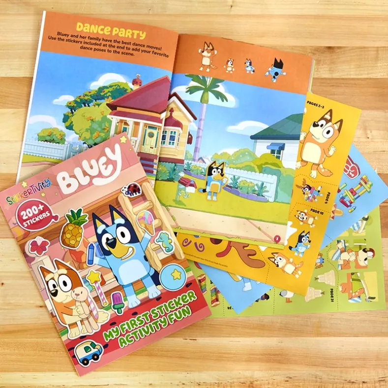 Bluey Activity 48 Page Soft Cover Books With Stickers Or 4 Crayons