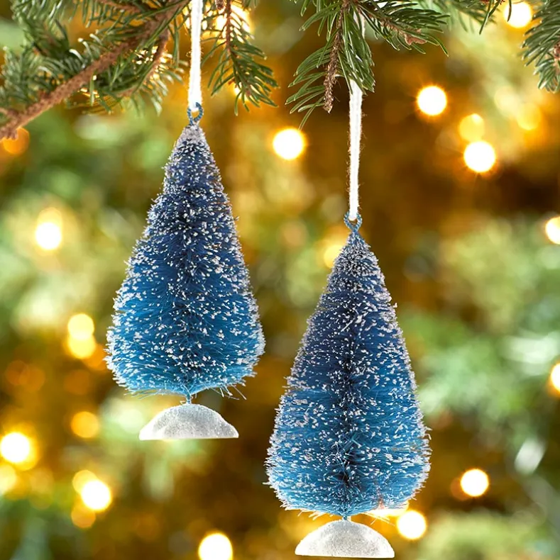 Bottlebrush Tree Ornaments Set of 2