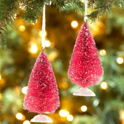 Bottlebrush Tree Ornaments Set of 2