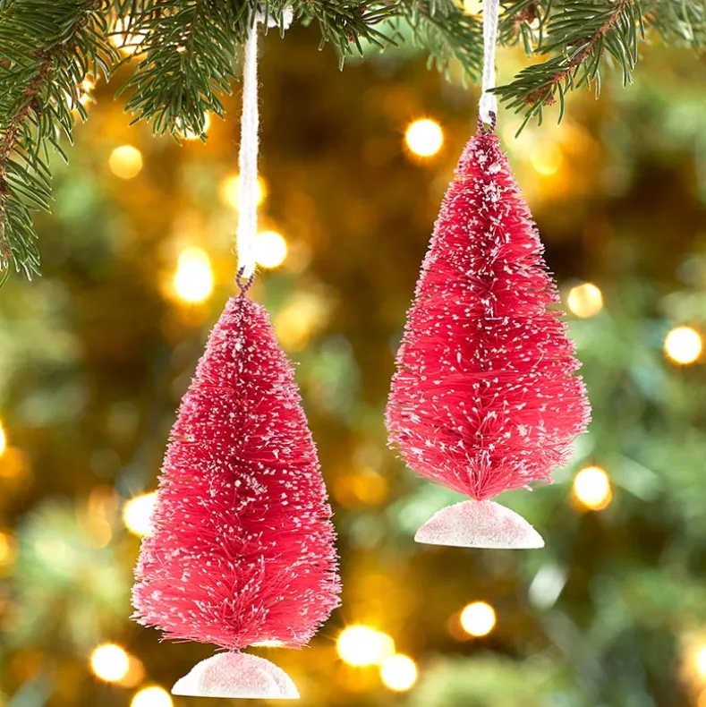 Bottlebrush Tree Ornaments Set of 2