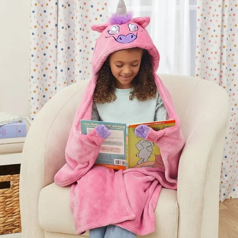 Bright Eyes™ Unicorn Blanket - Hooded Fleece with LED Eyes