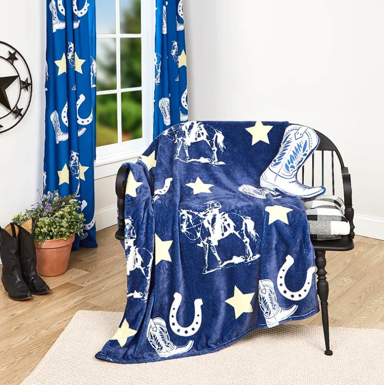 Buckaroo Cowboy 50" x 60" Fleece Plush Throw