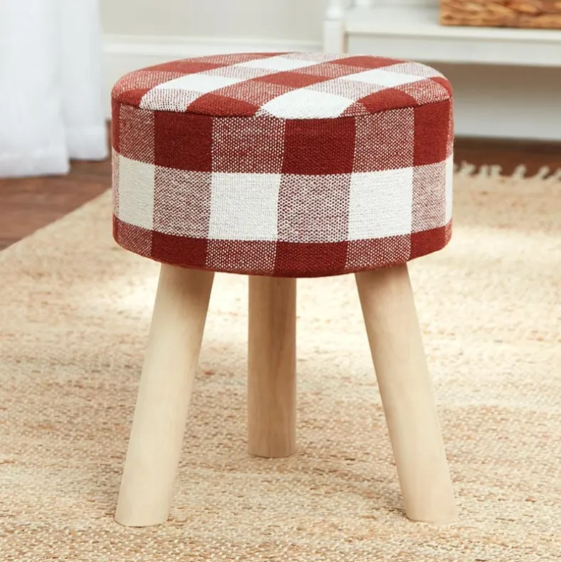 Buffalo Check Round Footstool Ottoman