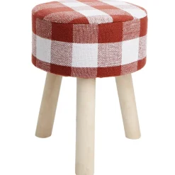 Buffalo Check Round Footstool Ottoman
