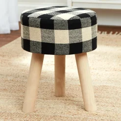 Buffalo Check Round Footstool Ottoman