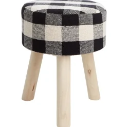 Buffalo Check Round Footstool Ottoman