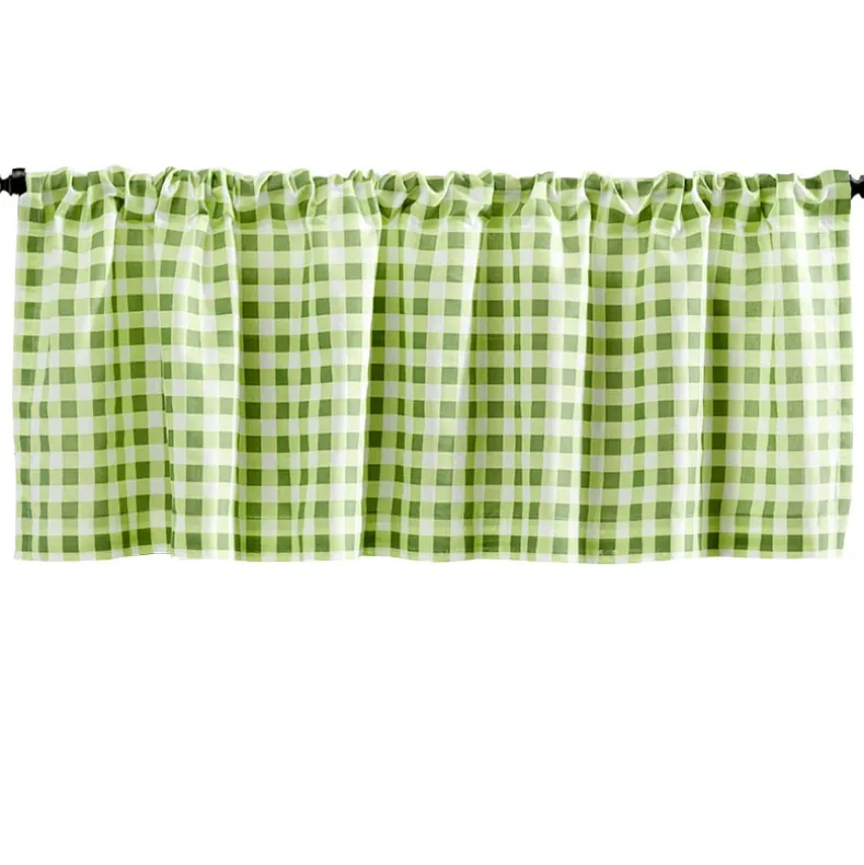 Buffalo Plaid Green Valance or Daffodil Shower Hooks Set of 12