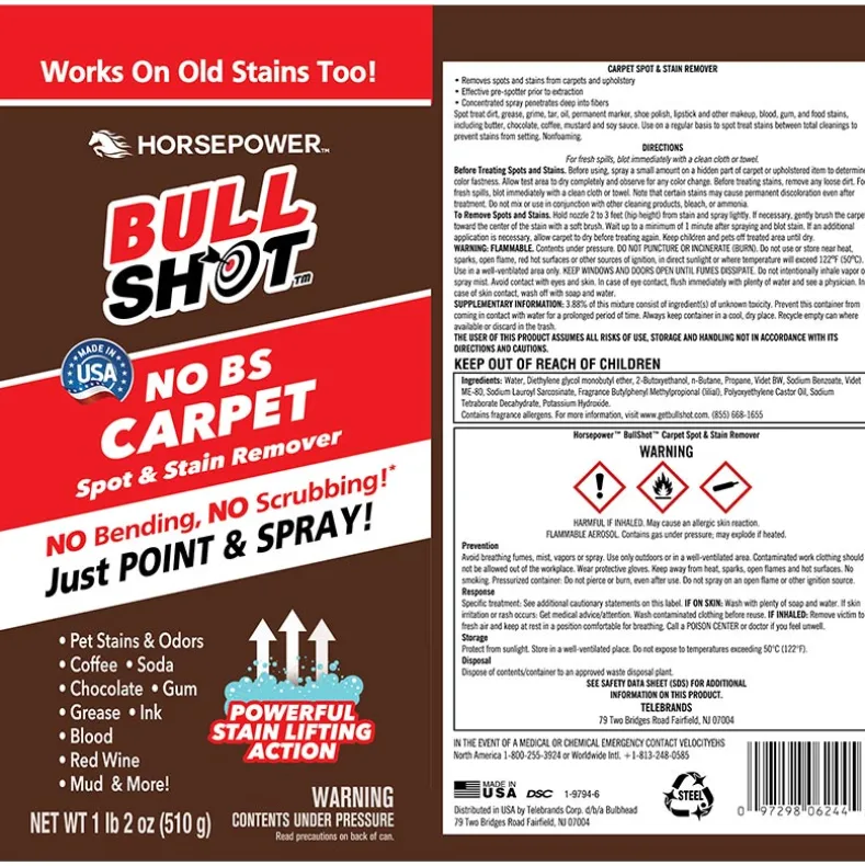 Bull Shot™ Carpet Spot And Stain-Lifting Foam Remover By Horsepower™