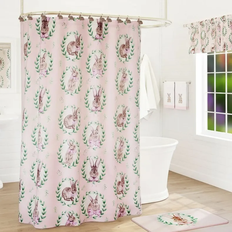 Bunnies and Bows Shower Curtain