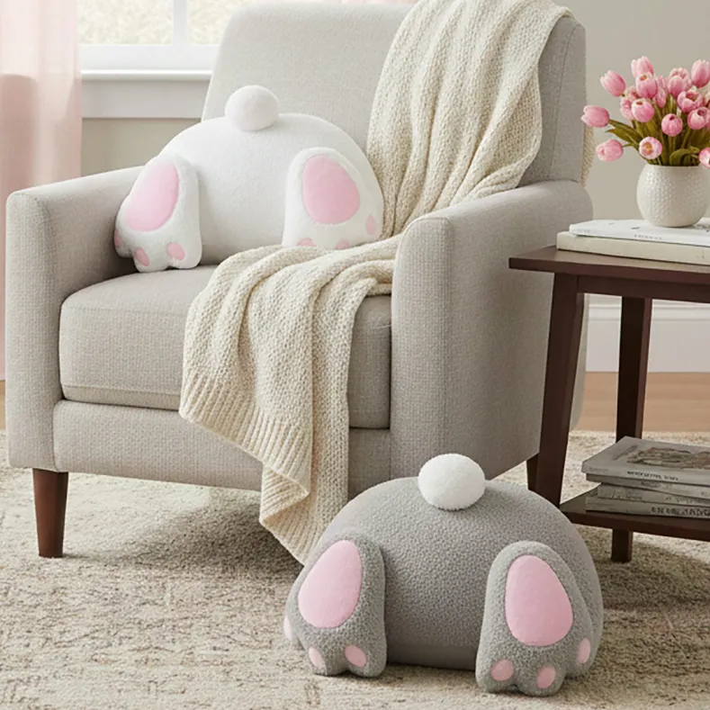 Burrowing Bunny Shaped Decorative Pillow