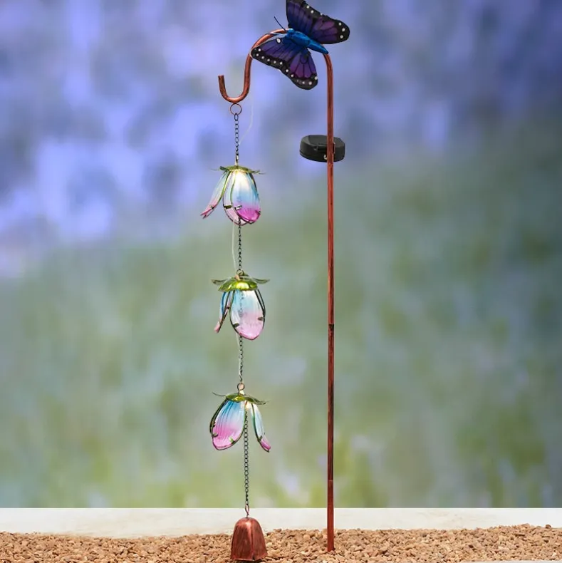 Butterfly Cascading Flower Solar Stake