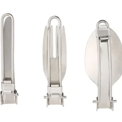 Camping Stainless Steel Folding Cutlery Set With Carry Pouch