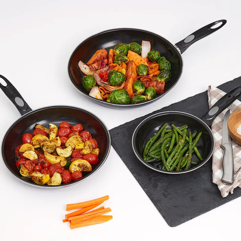 Carbon Steel Nonstick Fry Pans - Set of 3