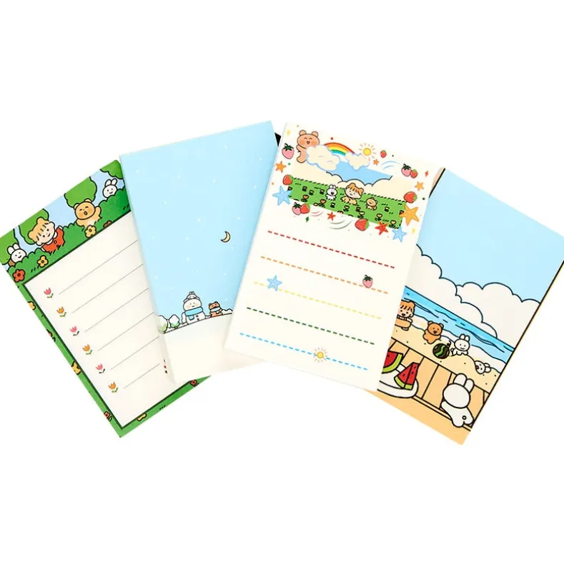 Cartoon Memo Writing Notepads - Set of 4