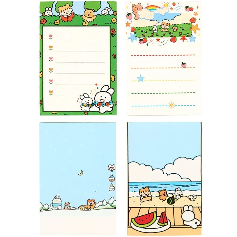 Cartoon Memo Writing Notepads - Set of 4