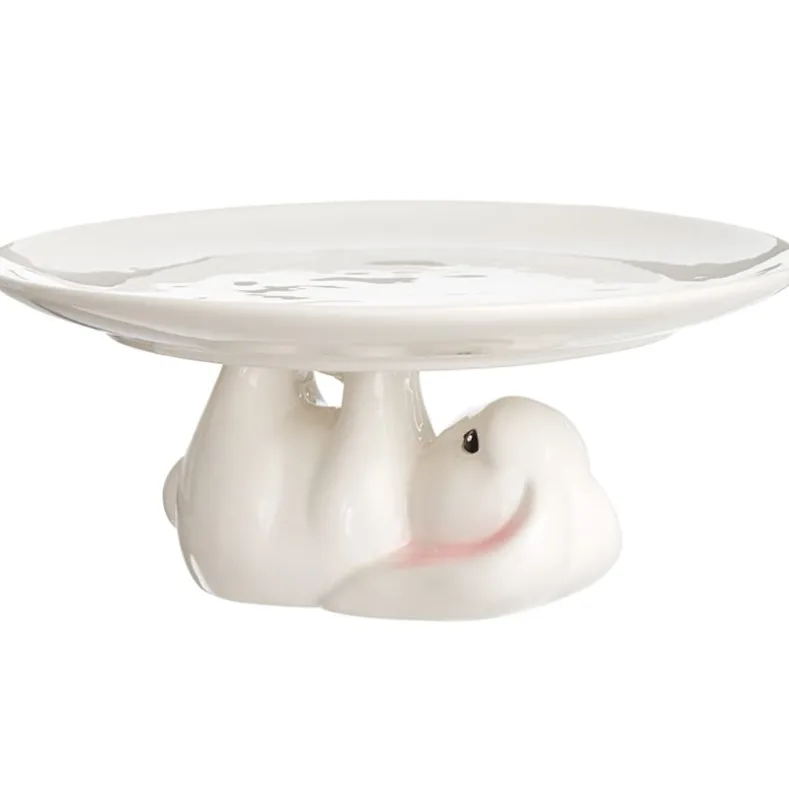 Ceramic Easter Bunny 8" Cake Stand