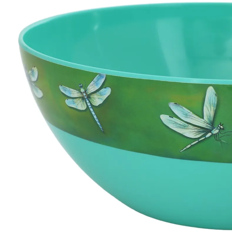 Charming Green Dragonfly Salad Bowl in Melamine