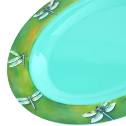 Charming Green Dragonfly Serving Platter in Melamine