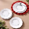 Christmas Place Setting Sentiment Word Decor or Salad Plates - Set of 4