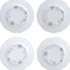 Christmas Place Setting Sentiment Word Decor or Salad Plates - Set of 4