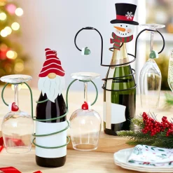 Christmas Wine Bottle And Glass Holder