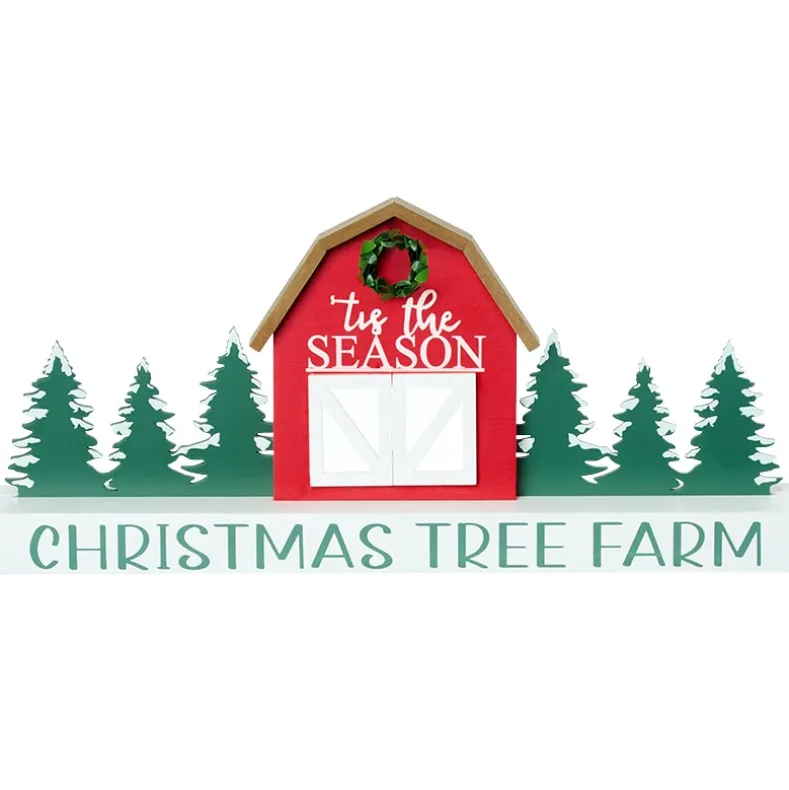 Christmas Wooden Tree Farm Tabletop Decor