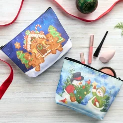Christmas Zipper Pouch - Snowman or Gingerbread